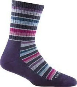 Darn Tough Socks Women's Hiker Decade Stripe Micro Crew Midweight Blackberry