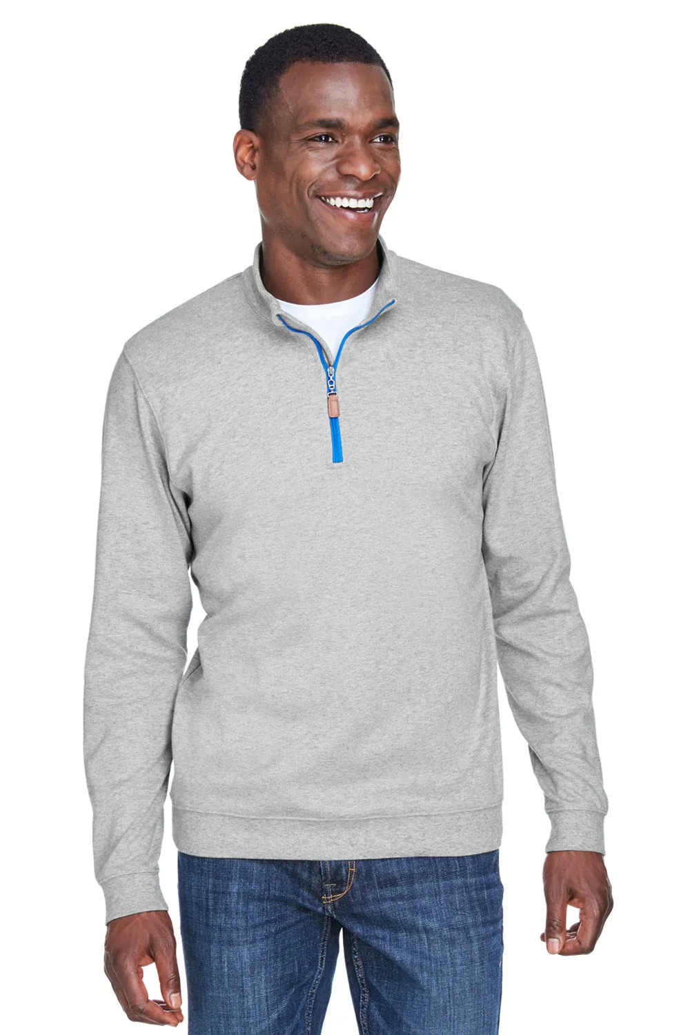 Devon & Jones Sweat-shirt Homme Performance DryTec20 1/4 Zip à Évacuation d'Humidité - Gris Chiné