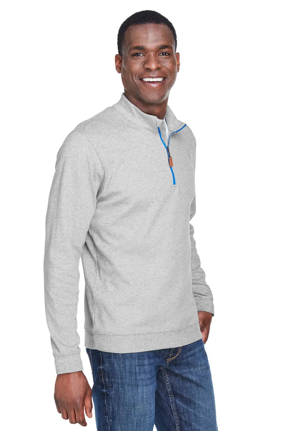 Devon & Jones Sweat-shirt Homme Performance DryTec20 1/4 Zip à Évacuation d'Humidité - Gris Chiné