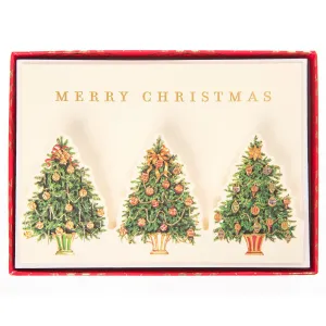 Die-Cut Christmas Tree Trio Boxed Holiday Cards