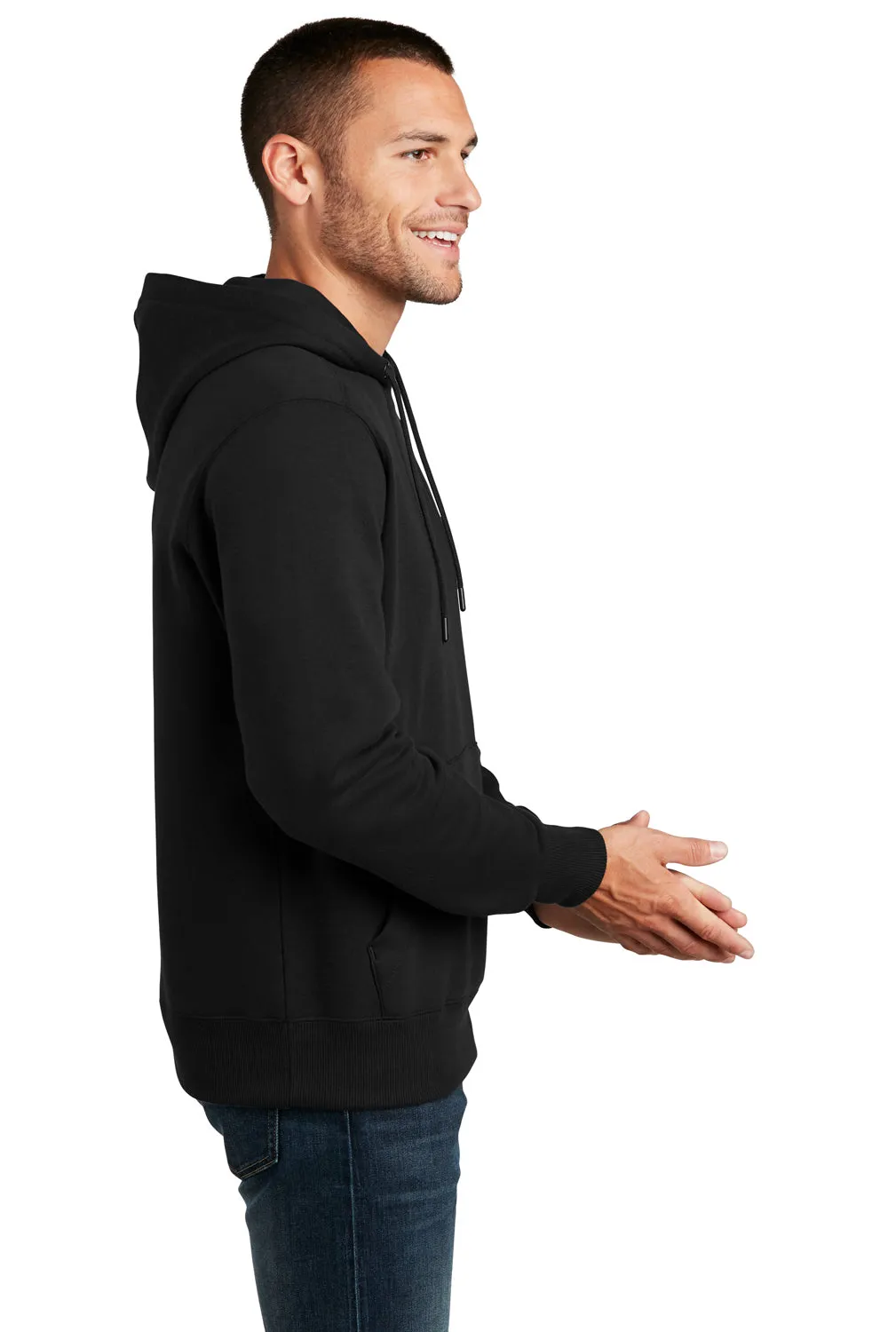 Pull à capuche en polaire parfait pour homme District avec poche kangourou - Noir intense