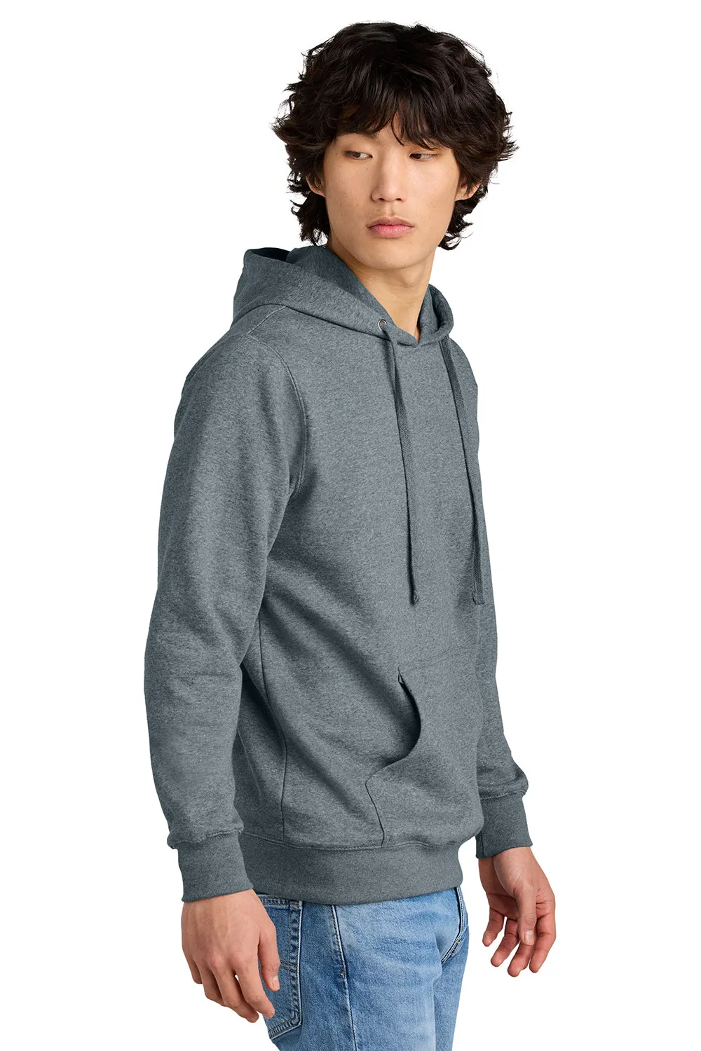 Pull à capuche en polaire très important pour hommes District avec poche kangourou - Bleu silex chiné