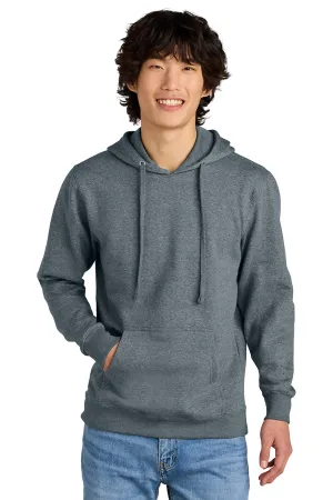 District Mens Very Important Fleece Hooded Sweatshirt Hoodie w/ Pouch Pocket - Heather Flint Blue