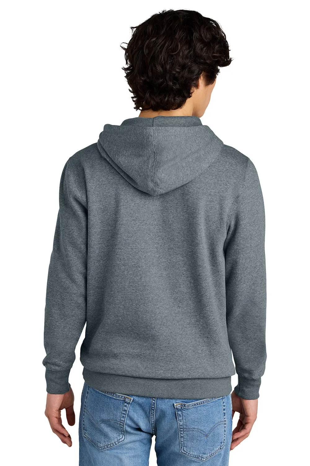 Pull à capuche en polaire très important pour hommes District avec poche kangourou - Bleu silex chiné