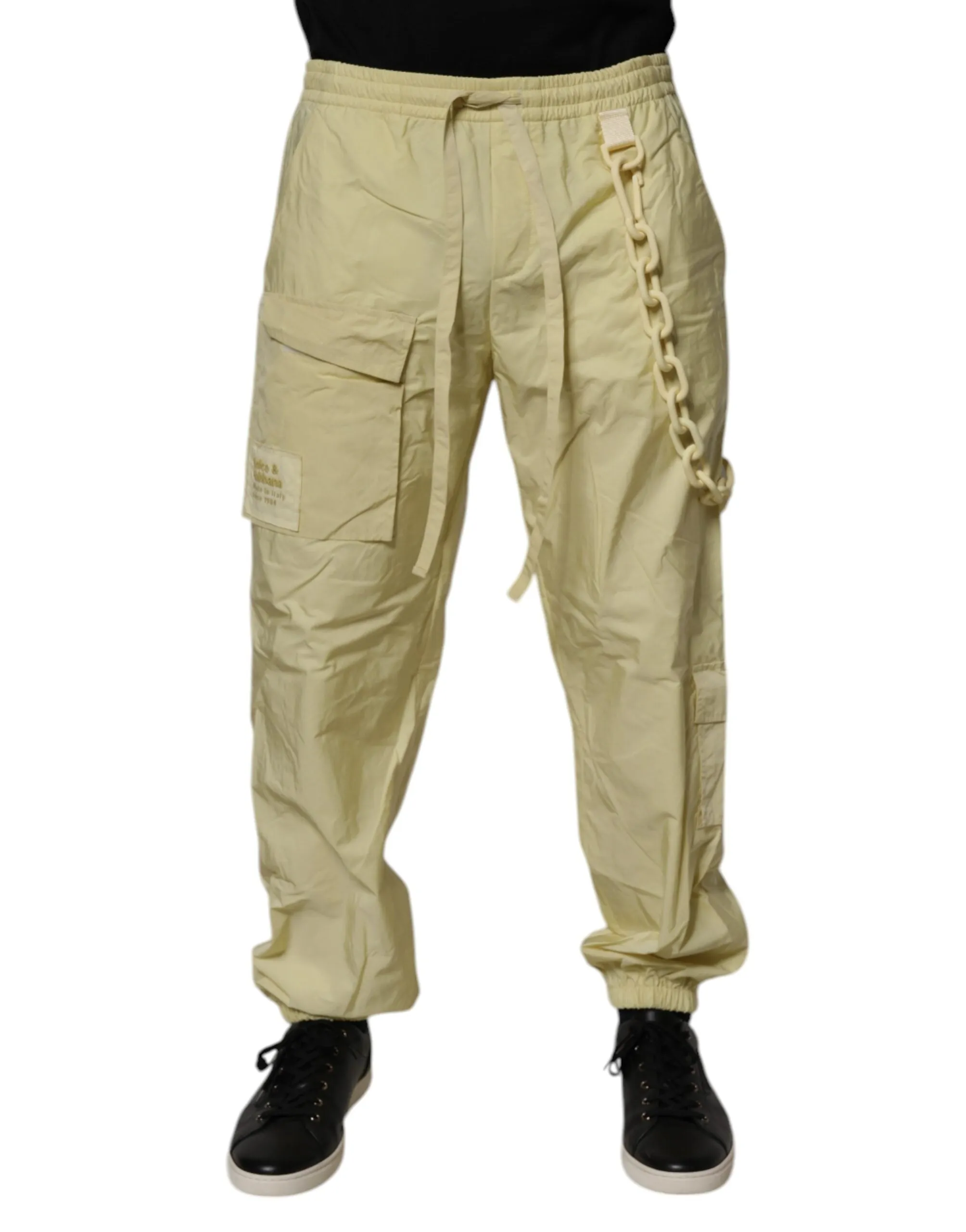 Pantalon de jogging pour hommes en nylon cargo avec chaîne Dolce & Gabbana