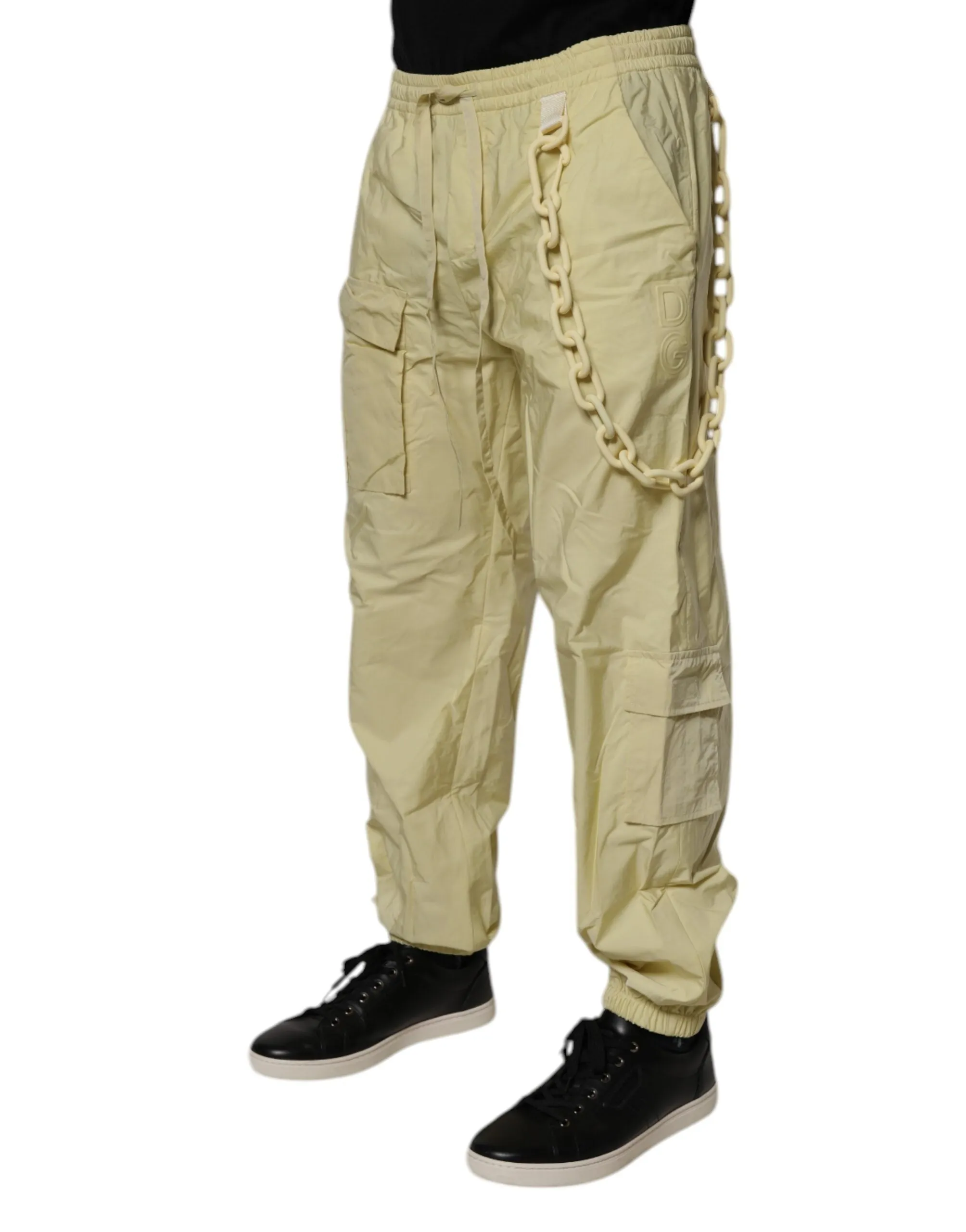 Pantalon de jogging pour hommes en nylon cargo avec chaîne Dolce & Gabbana