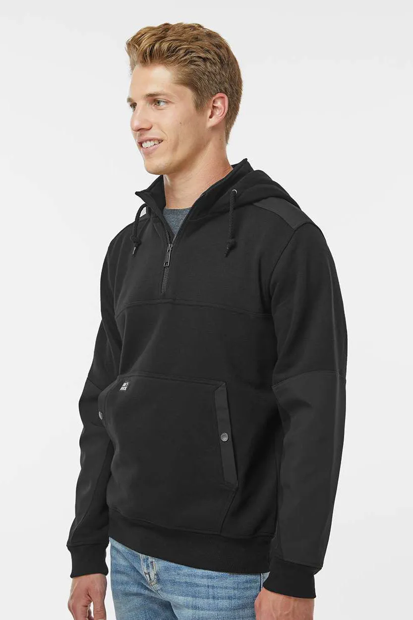 Dri Duck Sweat à capuche résistant à l'eau pour hommes avec poche kangourou et fermeture éclair 1/4 - Noir