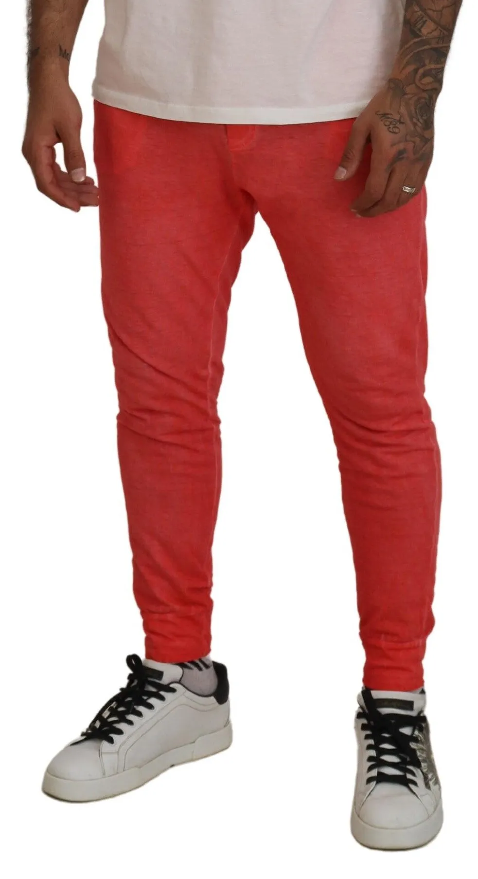 Dsqua2 Pantalon Homme à Taille Élastique en Coton avec Logo