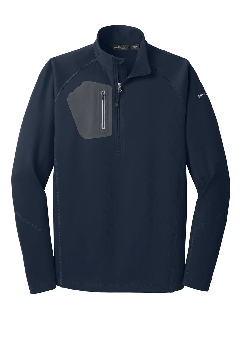 Eddie Bauer Pull à capuche 1/4 zip en polaire technique pour homme avec poche - Bleu marine River