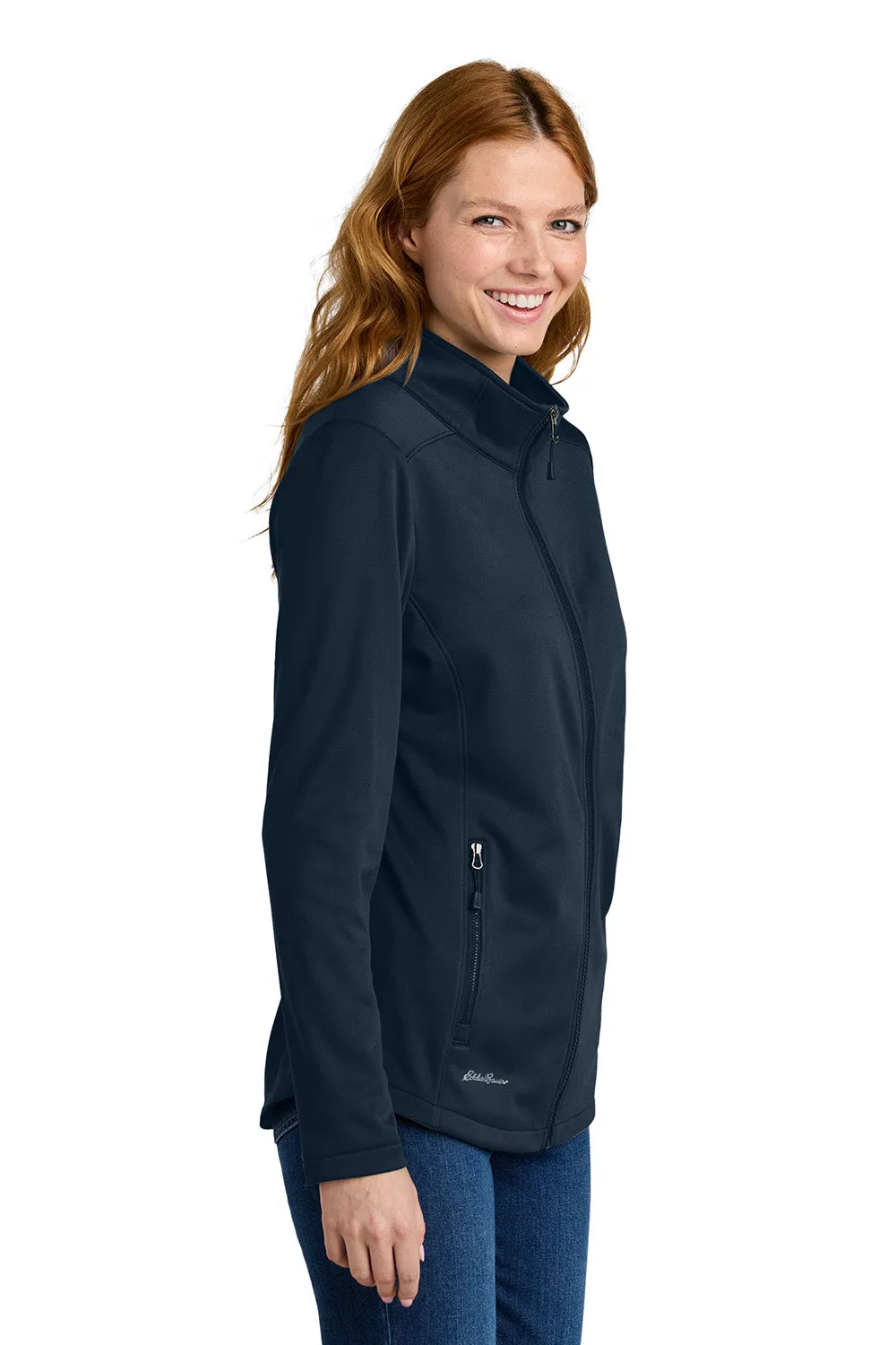 Eddie Bauer Sweat-shirt à capuche en polaire lisse pour femme avec poches - Bleu marine rivière