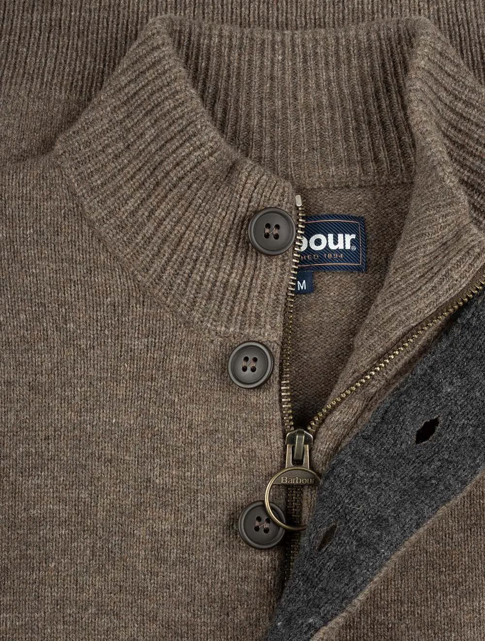Pull Essential Patch à demi-fermeture Gris Anthracite