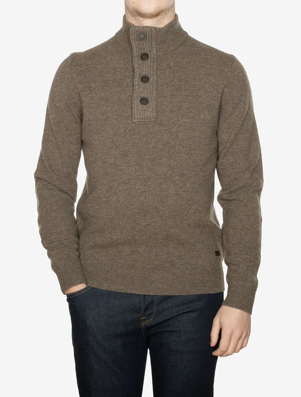 Pull Essential Patch à demi-fermeture Gris Anthracite