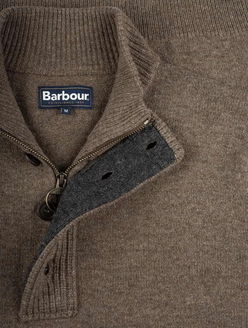 Pull Essential Patch à demi-fermeture Gris Anthracite
