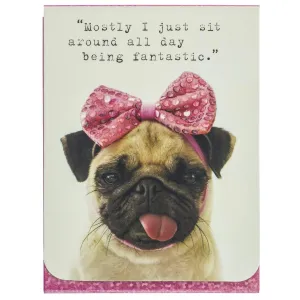 Fantastic Pug With A Bow - Pocket Note