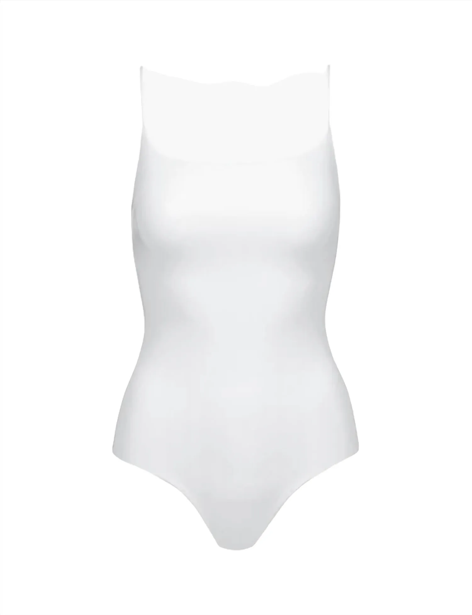 Body en similicuir blanc à bretelles fines