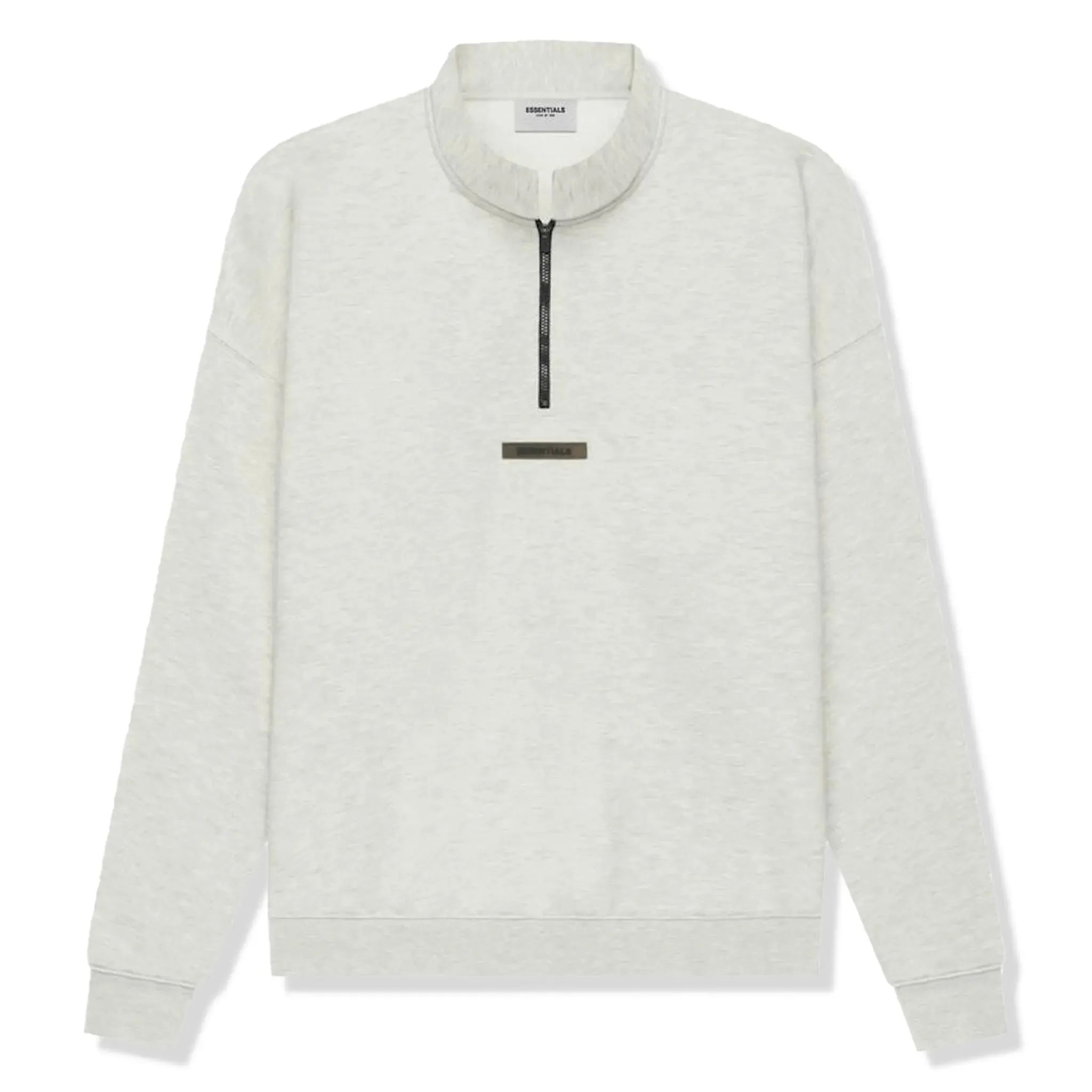 Fear Of God Essentials Pull à mi-zip en maille légère gris chiné avoine Vêtements Fear of God Essentials