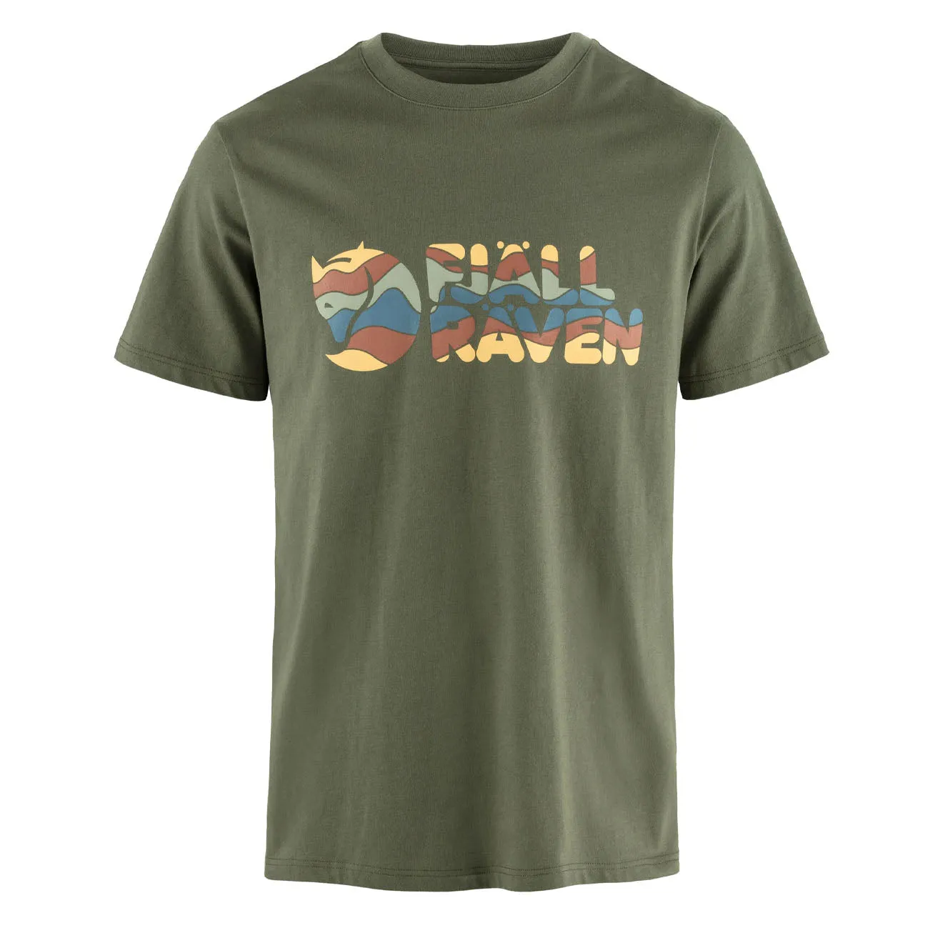 T-shirt à logo multicolore Fjallraven Vert Laurier