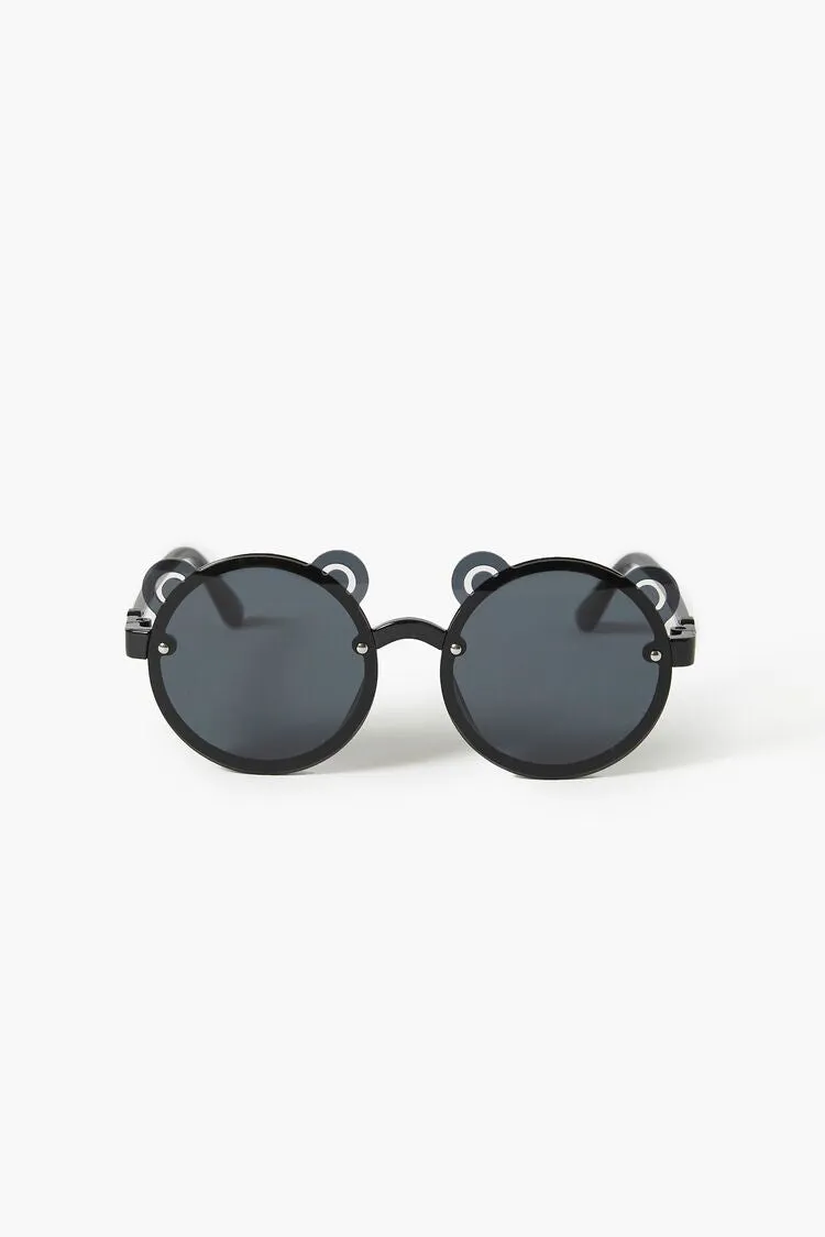 Forever 21 Lunettes de soleil rondes ours pour filles (Enfants) Noir Forever 21