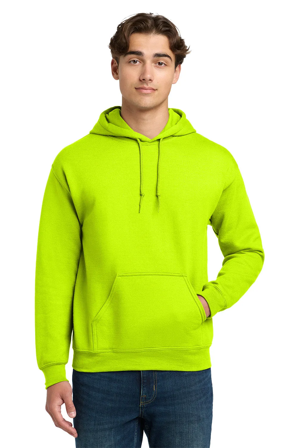 Gildan Sweat à capuche pour hommes en DryBlend avec poche kangourou - Vert sécurité