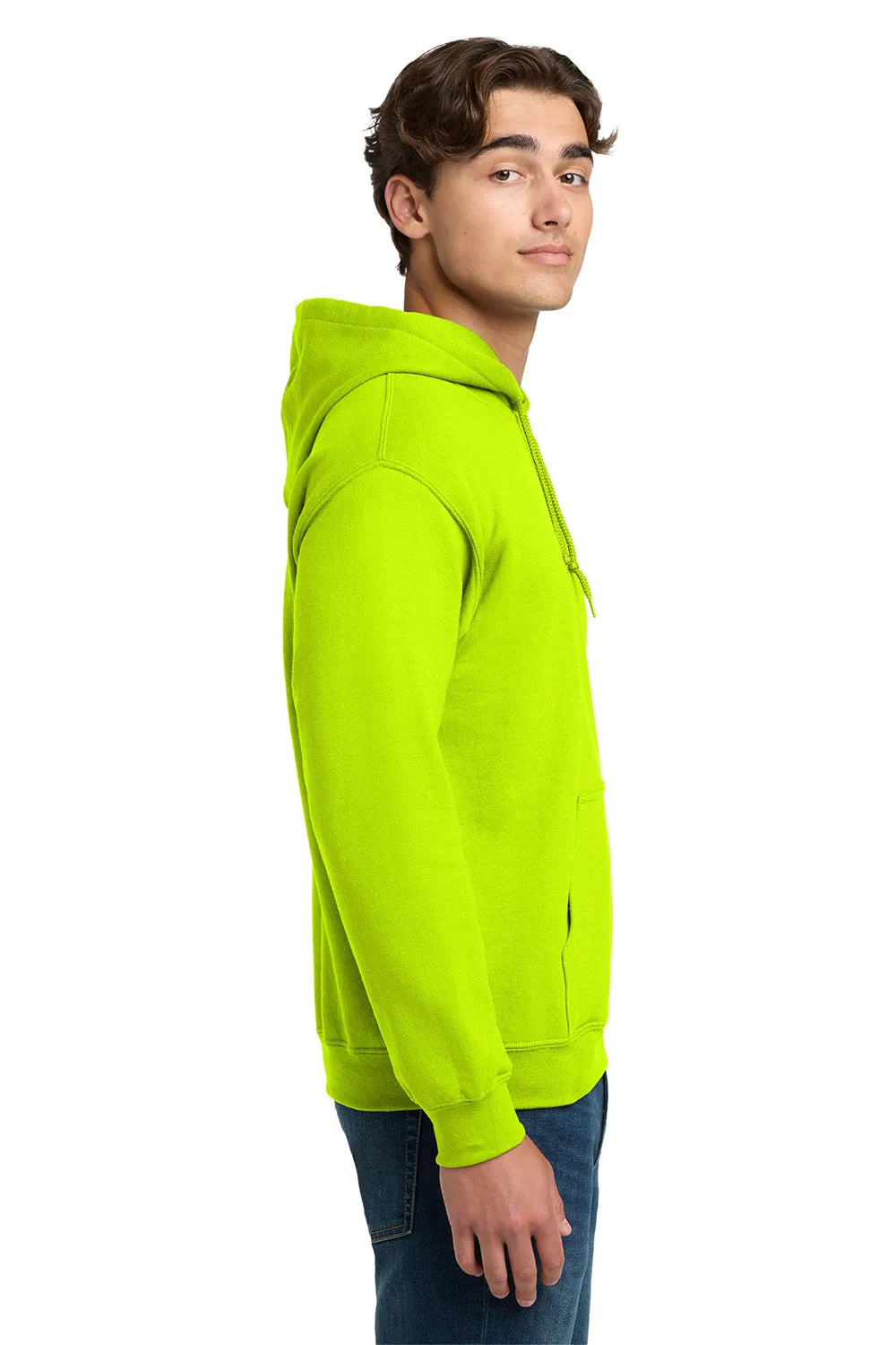 Gildan Sweat à capuche pour hommes en DryBlend avec poche kangourou - Vert sécurité