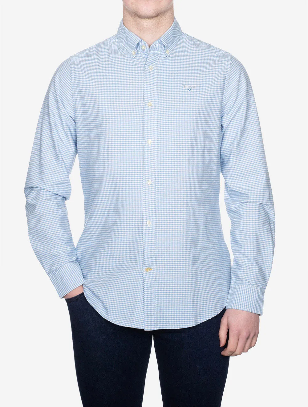 Chemise sur mesure Gingham Oxtown Bleue