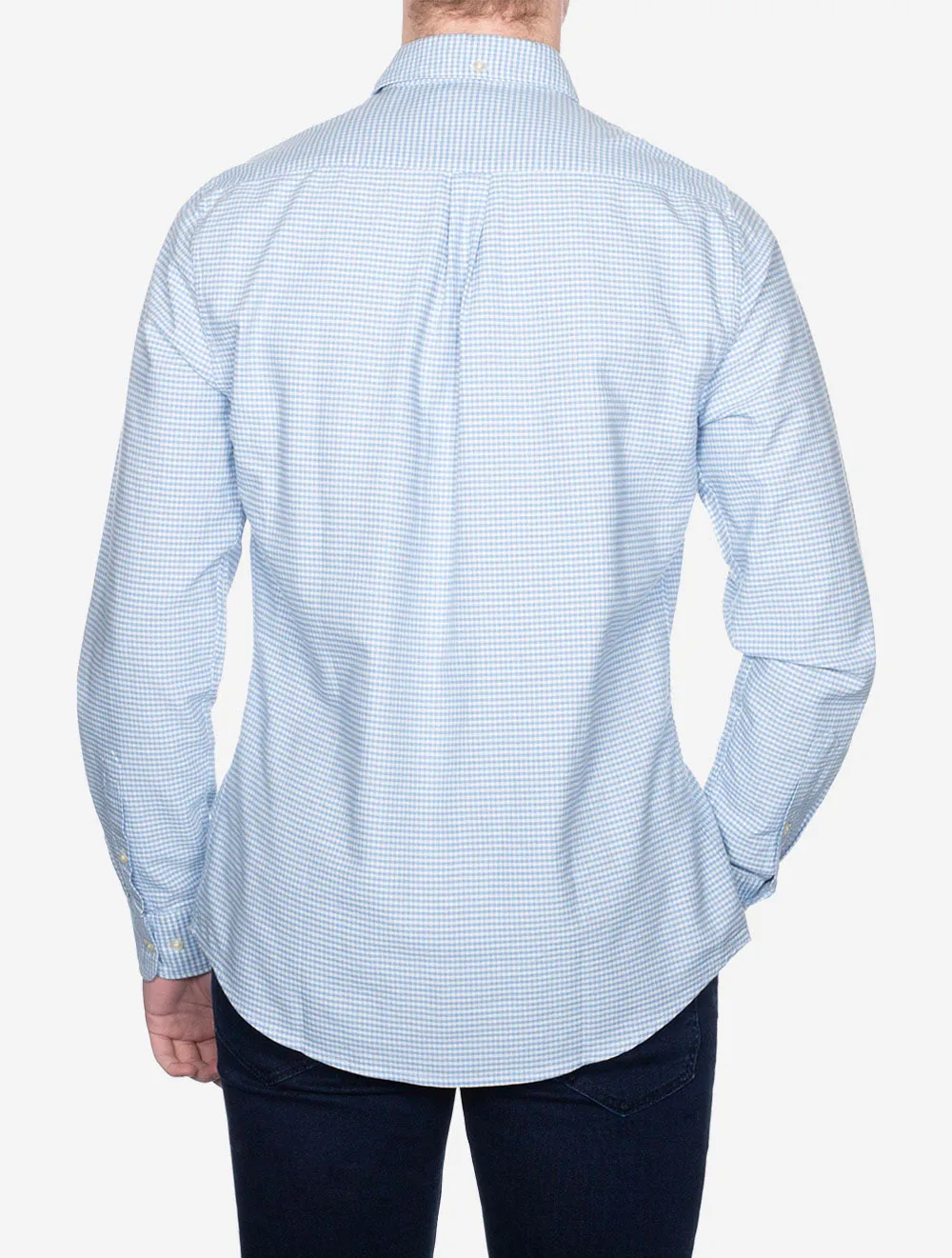 Chemise sur mesure Gingham Oxtown Bleue