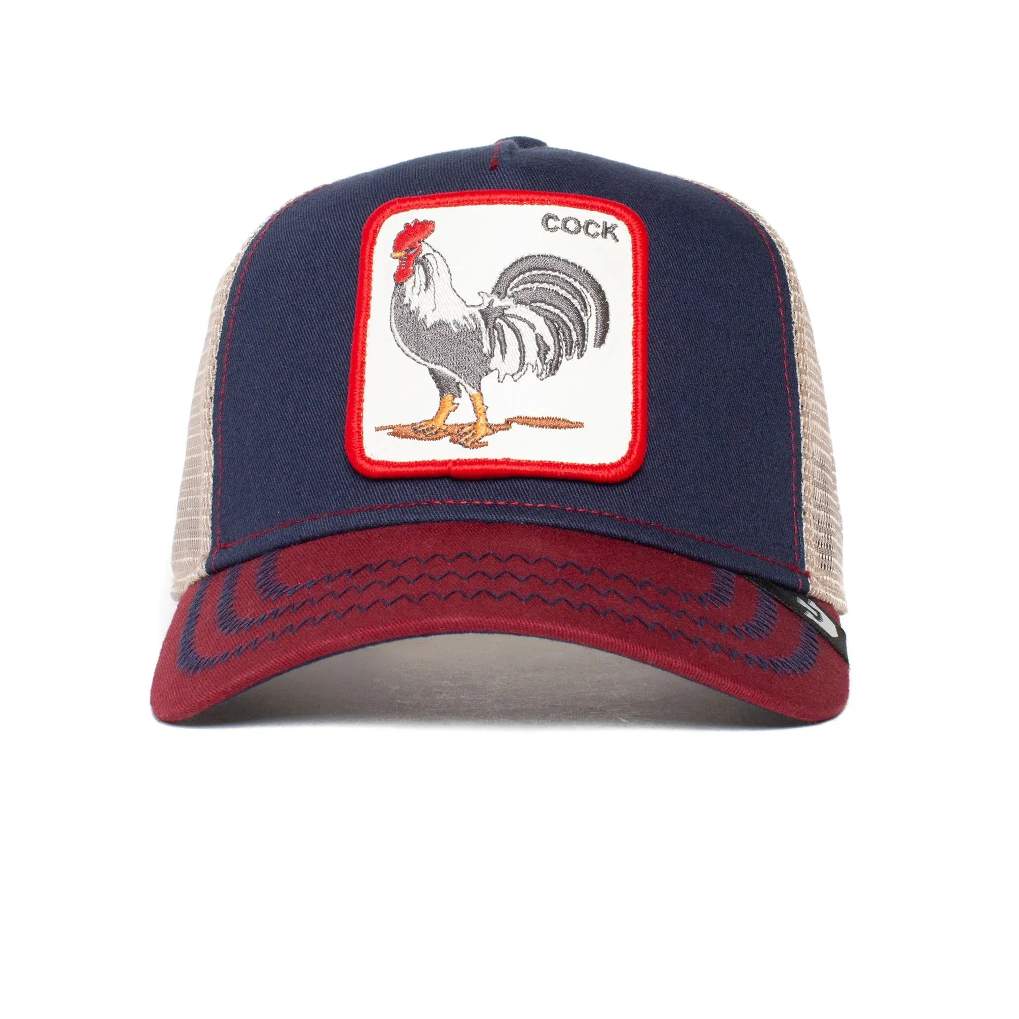 Goorin Bros - Casquette de camionneur animalière - Coq - Marine/Bordeaux Accessoires Goorin Bros