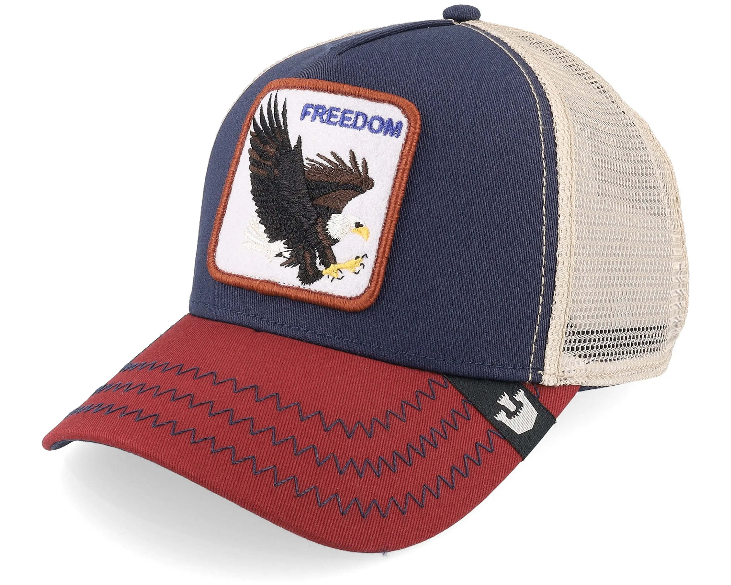 Goorin Bros - Casquette de camionneur Animal - Aigle - Liberté - Indigo (Marine/Bordeaux) Accessoires Goorin Bros