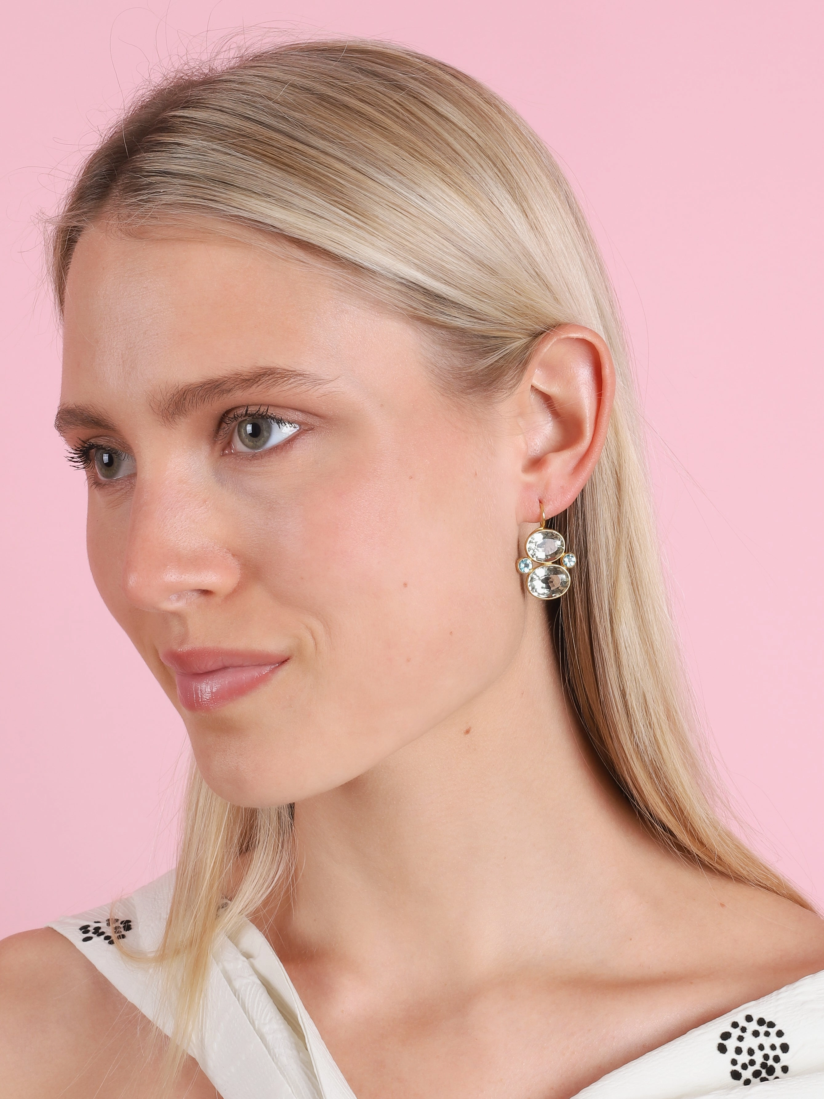 GREEN QUARTZ & APATITE SOPHIA EARRINGS