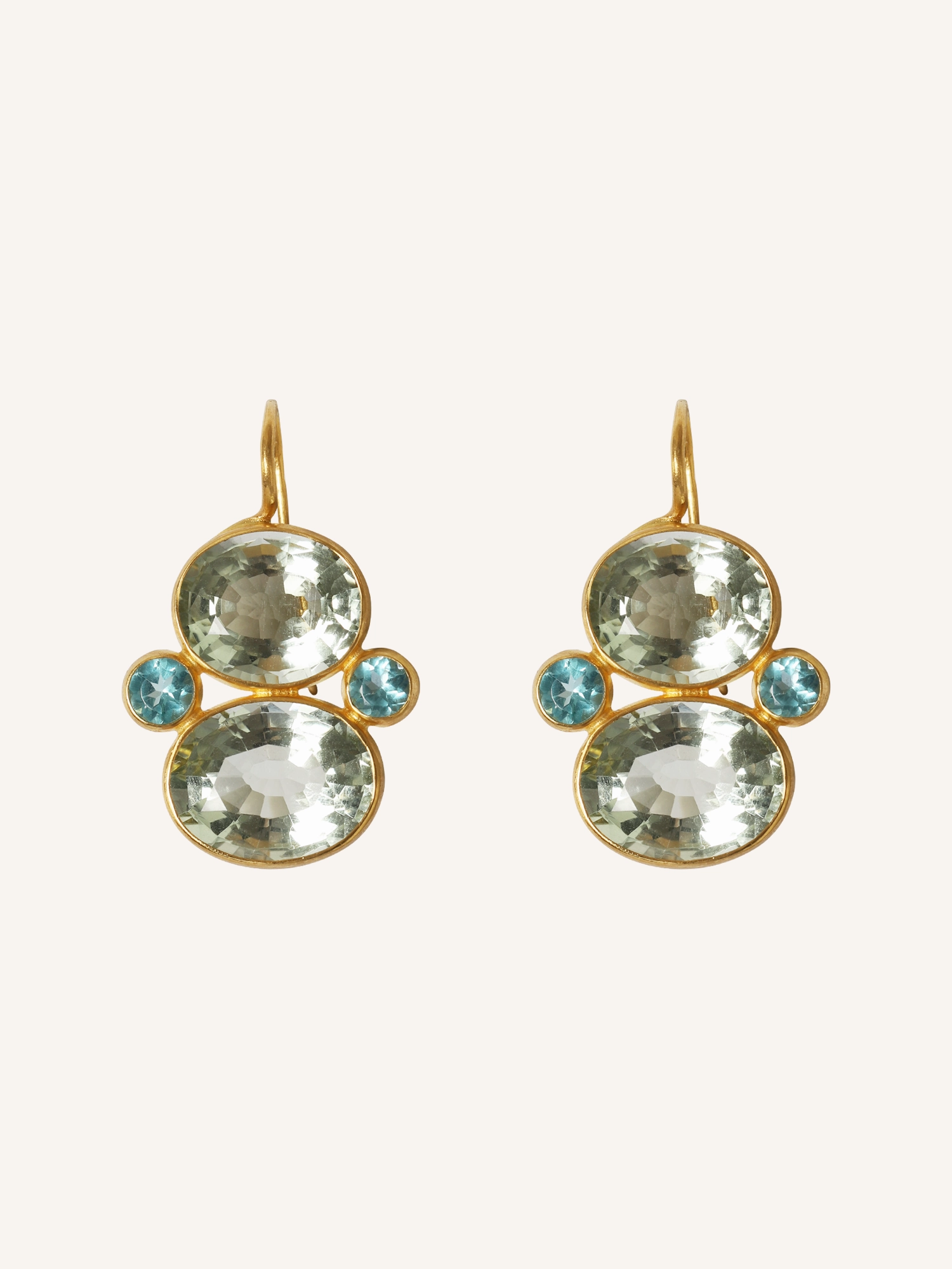GREEN QUARTZ & APATITE SOPHIA EARRINGS