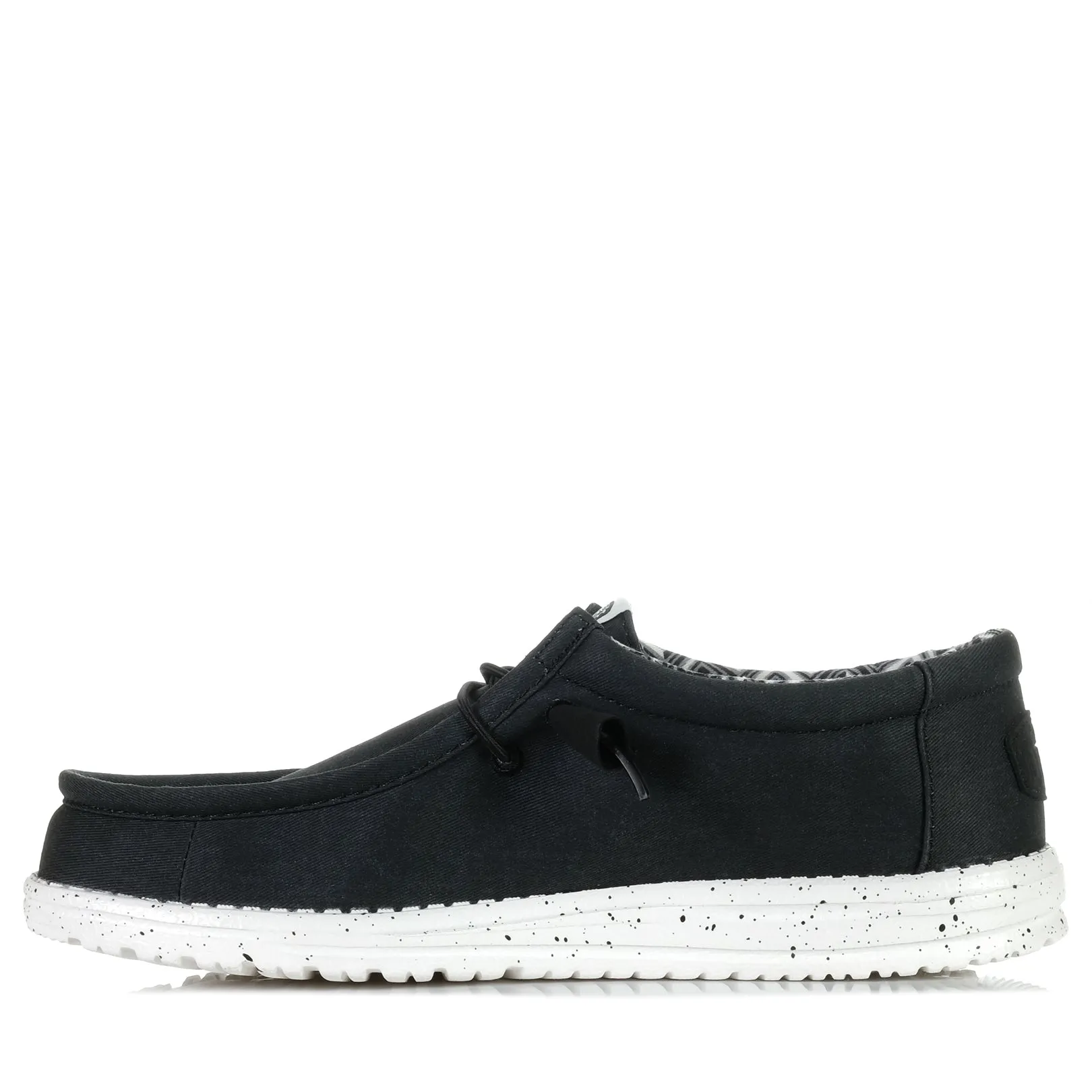 Hey Dude Chaussures Wally Stretch Toile Noir/Blanc
