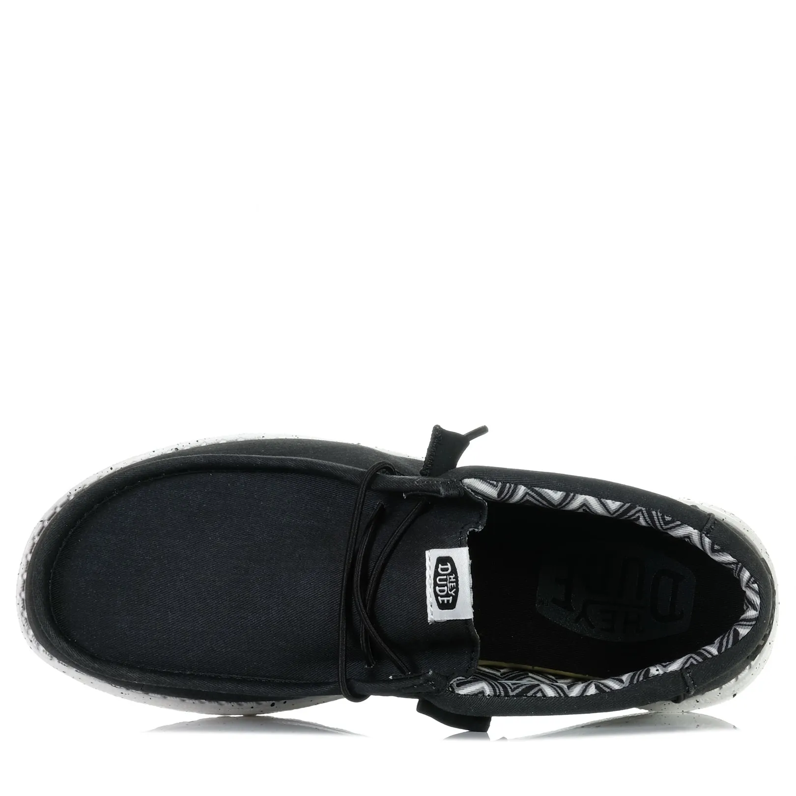 Hey Dude Chaussures Wally Stretch Toile Noir/Blanc