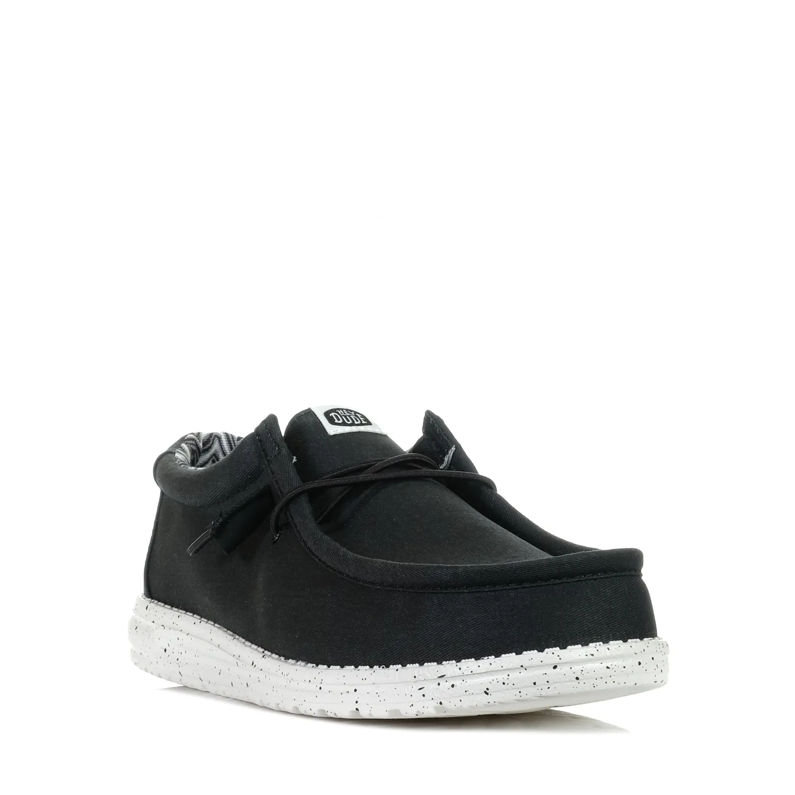 Hey Dude Chaussures Wally Stretch Toile Noir/Blanc