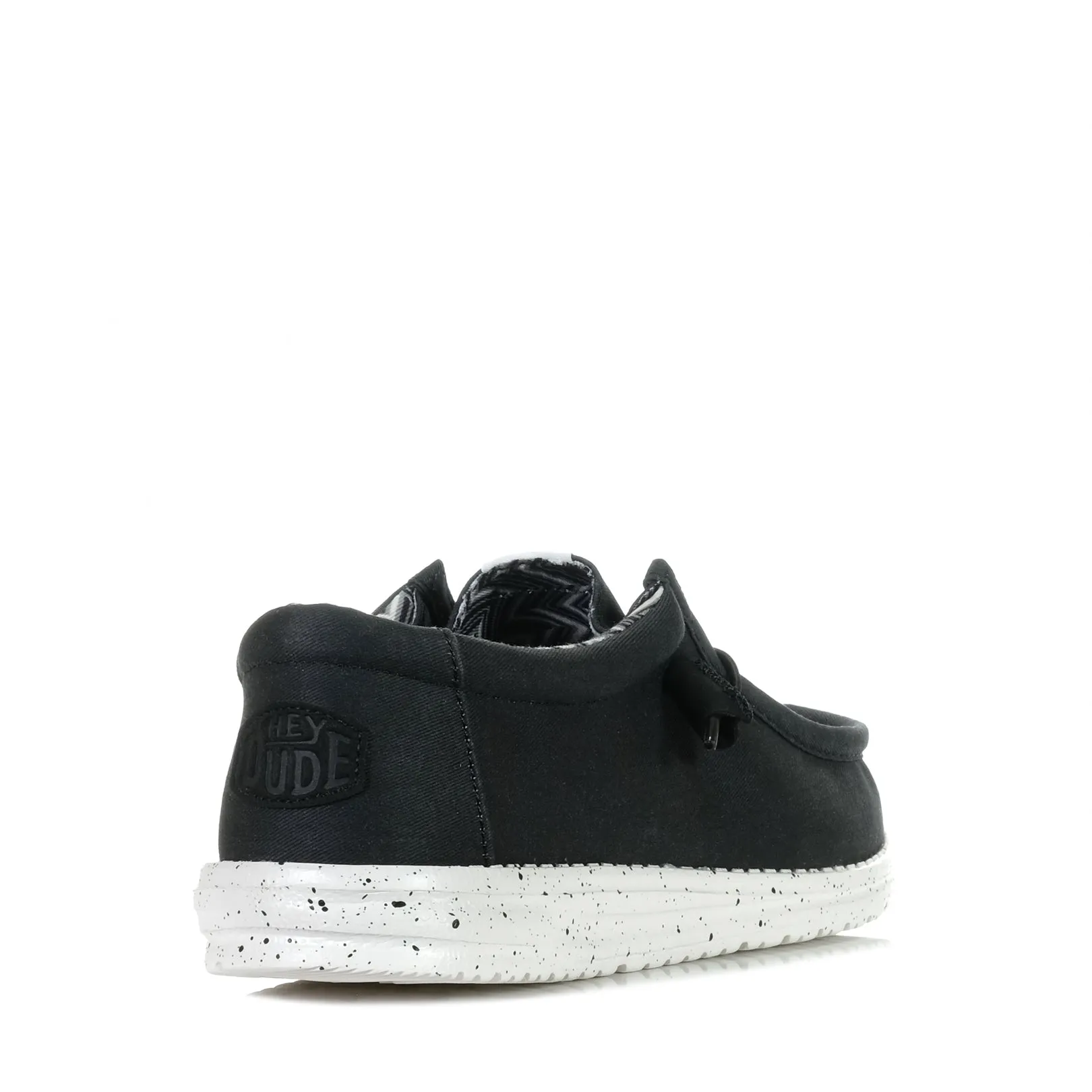 Hey Dude Chaussures Wally Stretch Toile Noir/Blanc