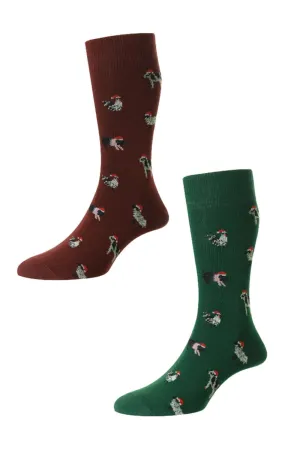 HJ Hall Animals In Christmas Hats Rich Cotton Socks HJ Accessories