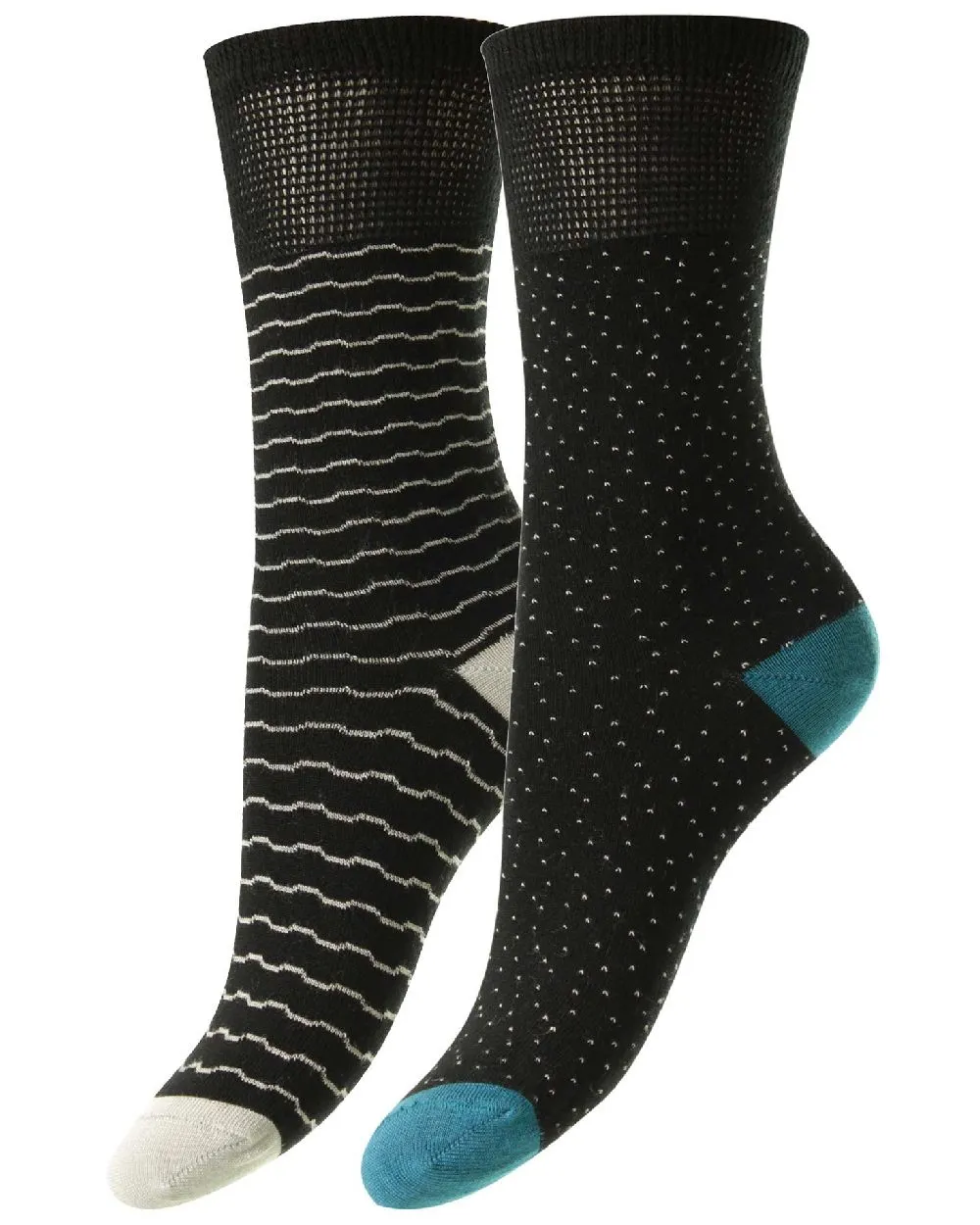 Chaussettes Confort Bambou HJ Hall Dash & Wave | Paquet de deux Accessoires HJ