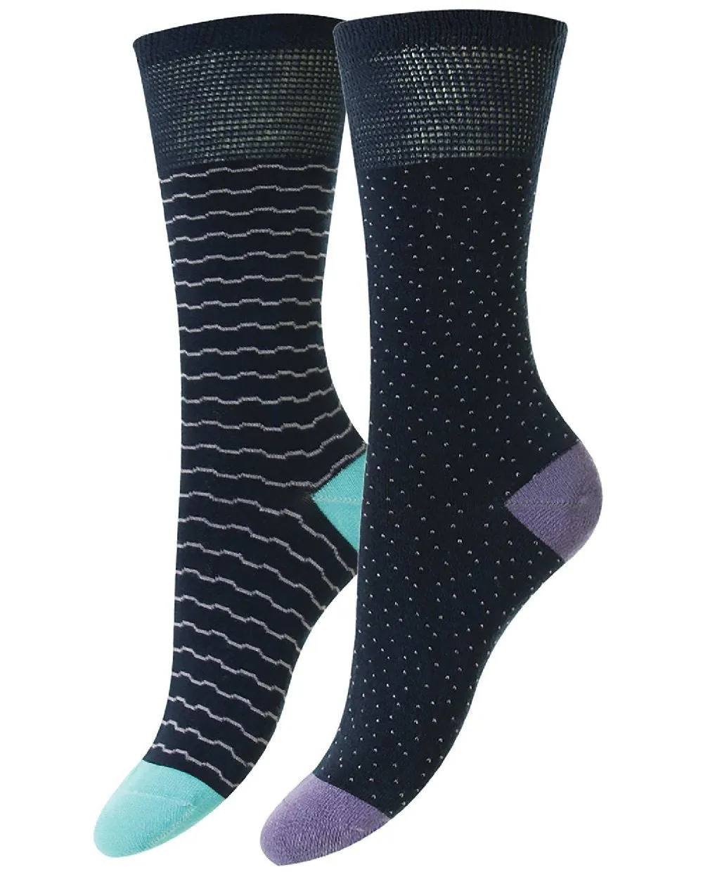 Chaussettes Confort Bambou HJ Hall Dash & Wave | Paquet de deux Accessoires HJ