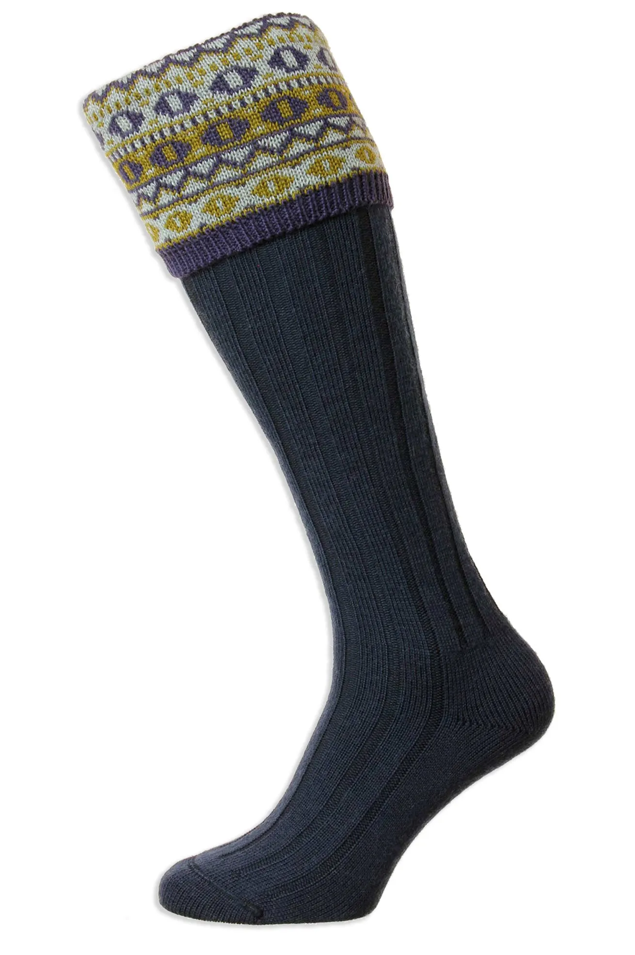 Chaussettes Longues pour Femmes HJ Hall Foxley en Laine Mérinos | Motif Fairisle Haut Accessoires HJ