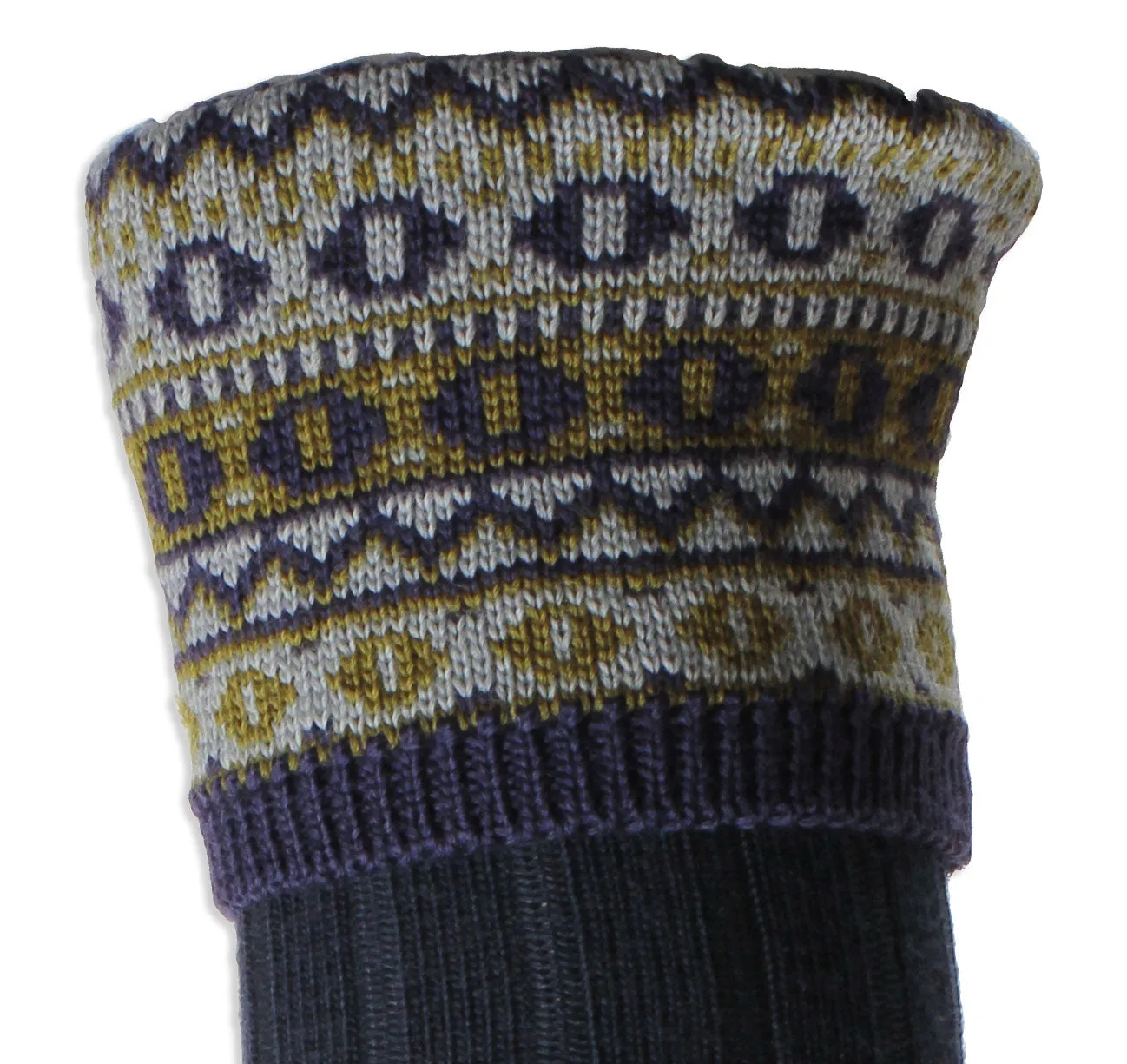 Chaussettes Longues pour Femmes HJ Hall Foxley en Laine Mérinos | Motif Fairisle Haut Accessoires HJ