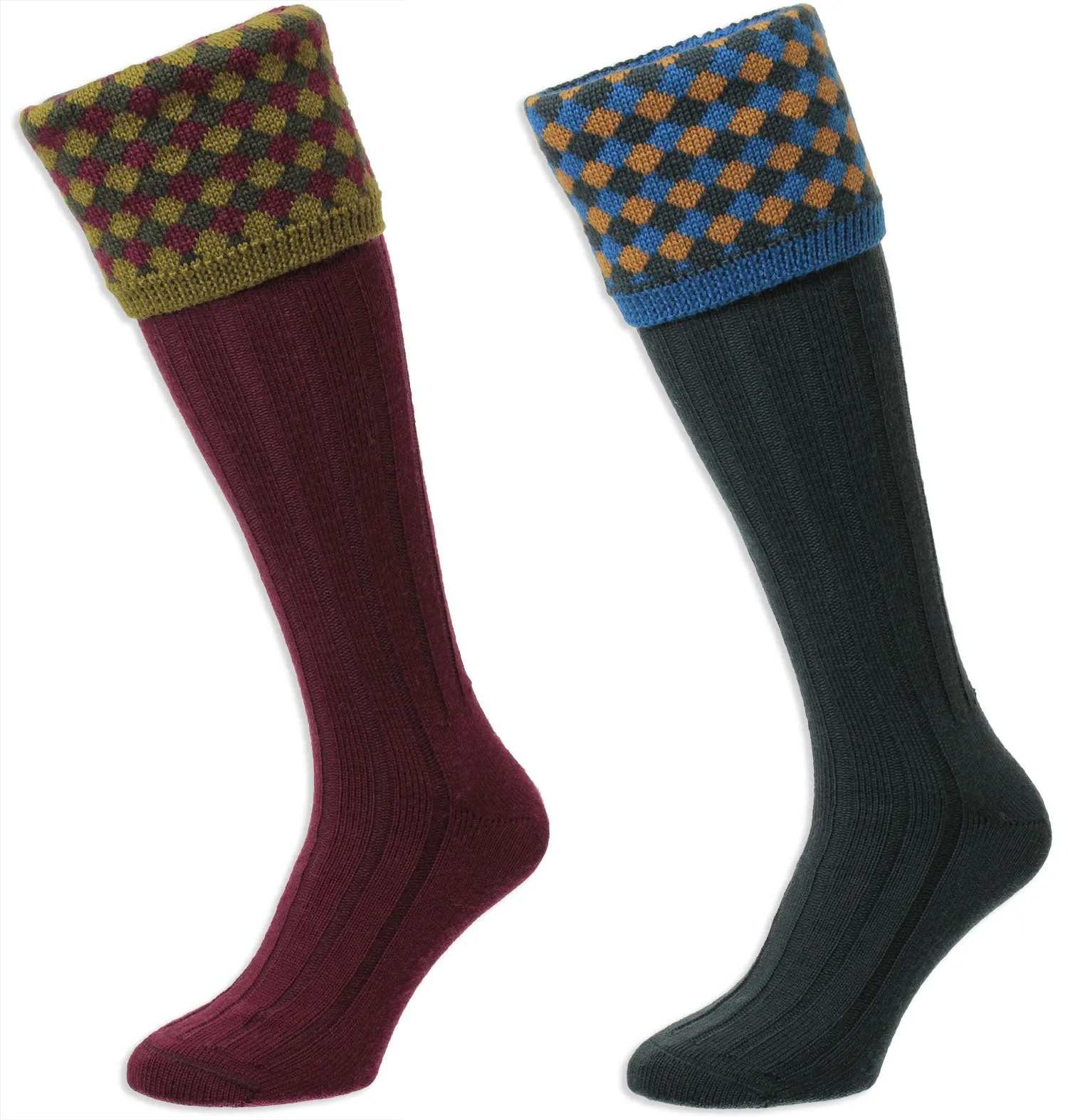 Chaussette de chasse HJ Hall Hadleigh en laine mérinos | Haut à motifs HJ Accessories
