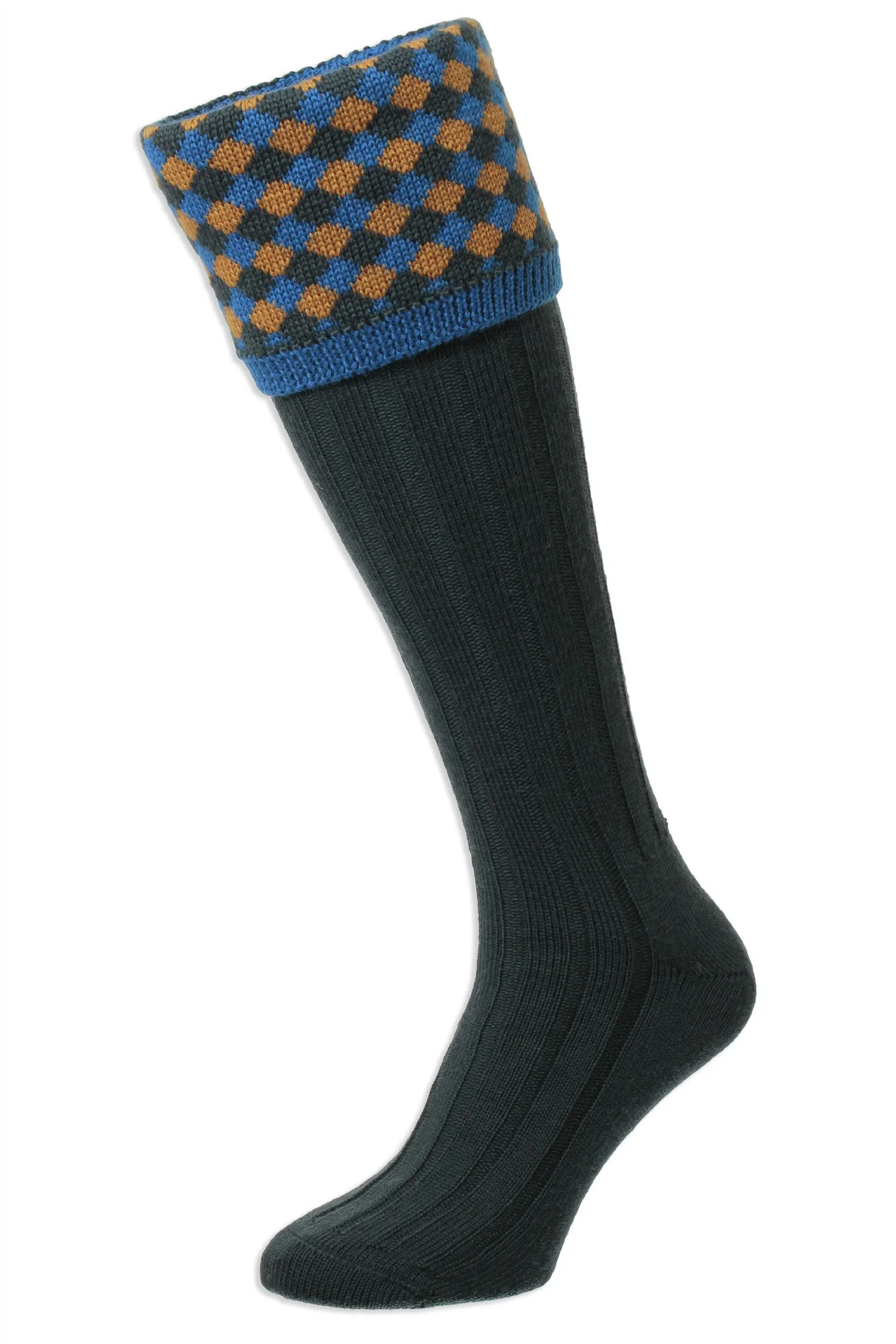Chaussette de chasse HJ Hall Hadleigh en laine mérinos | Haut à motifs HJ Accessories