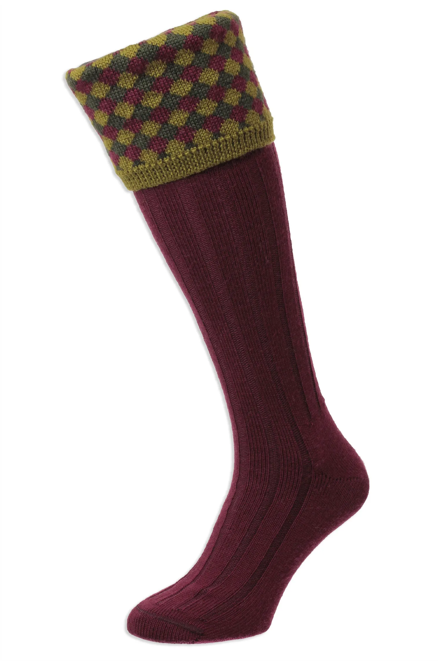 Chaussette de chasse HJ Hall Hadleigh en laine mérinos | Haut à motifs HJ Accessories