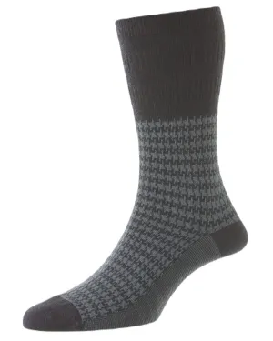 HJ Hall Houndstooth Wool Softop Socks HJ Accessories