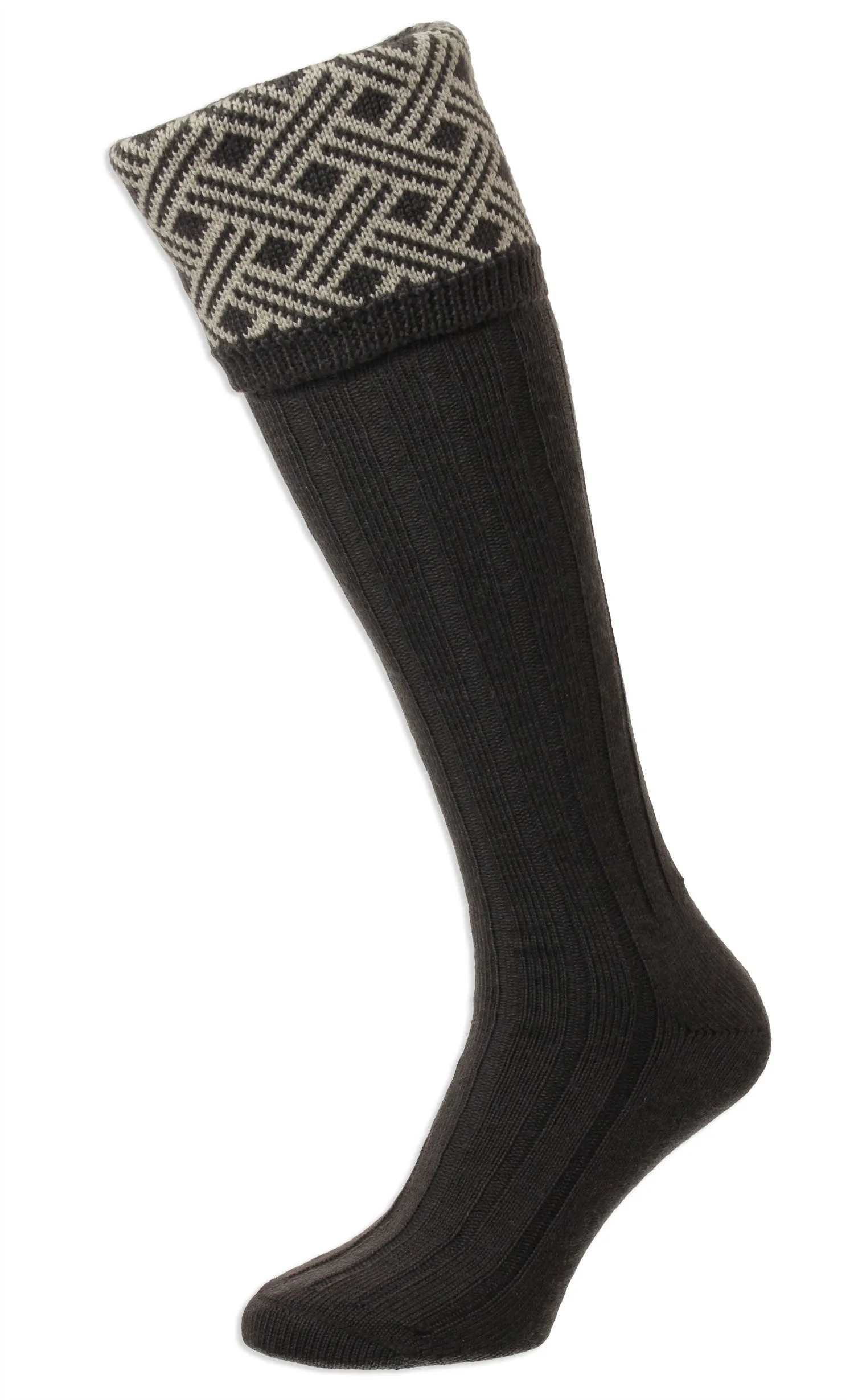 Chaussettes de chasse HJ Hall Langton en laine mérinos | Accessoires HJ à motif treillis