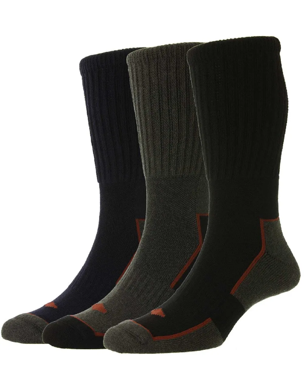 HJ Hall Chaussettes de Travail Confortables en Coton Long Triple Pack Accessoires HJ