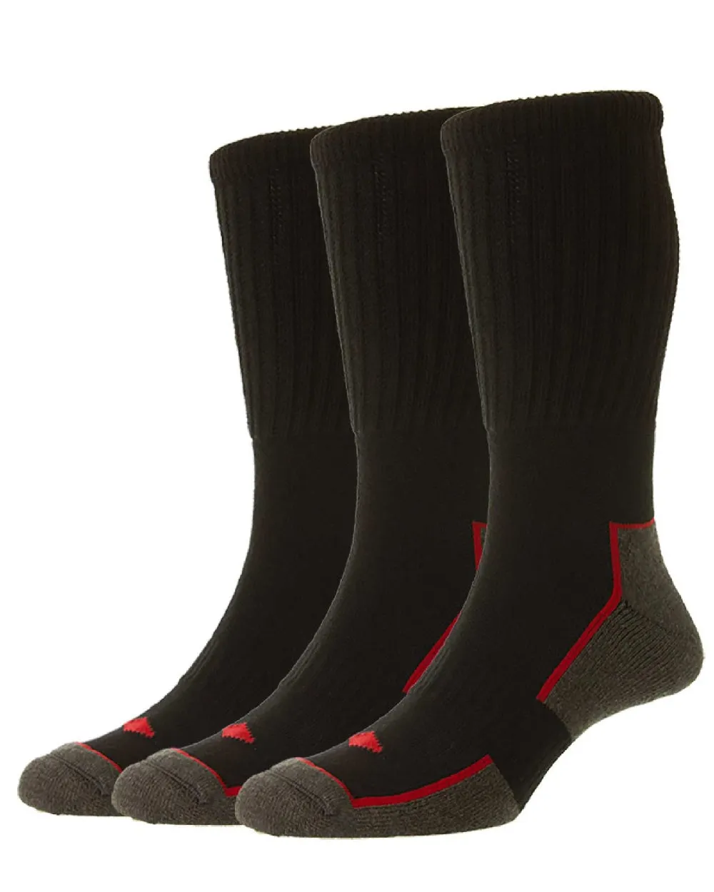 HJ Hall Chaussettes de Travail Confortables en Coton Long Triple Pack Accessoires HJ