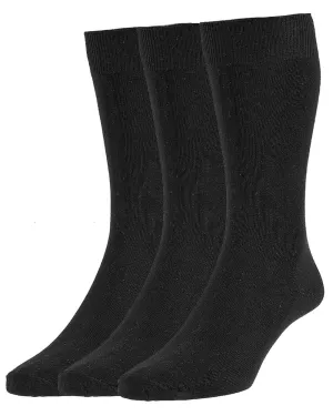 HJ Hall Mens Executive Plain Knit Socks Triple Pack HJ Accessories
