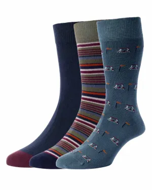 HJ Hall Mens Golf Socks 3 Pair Pack HJ Accessories