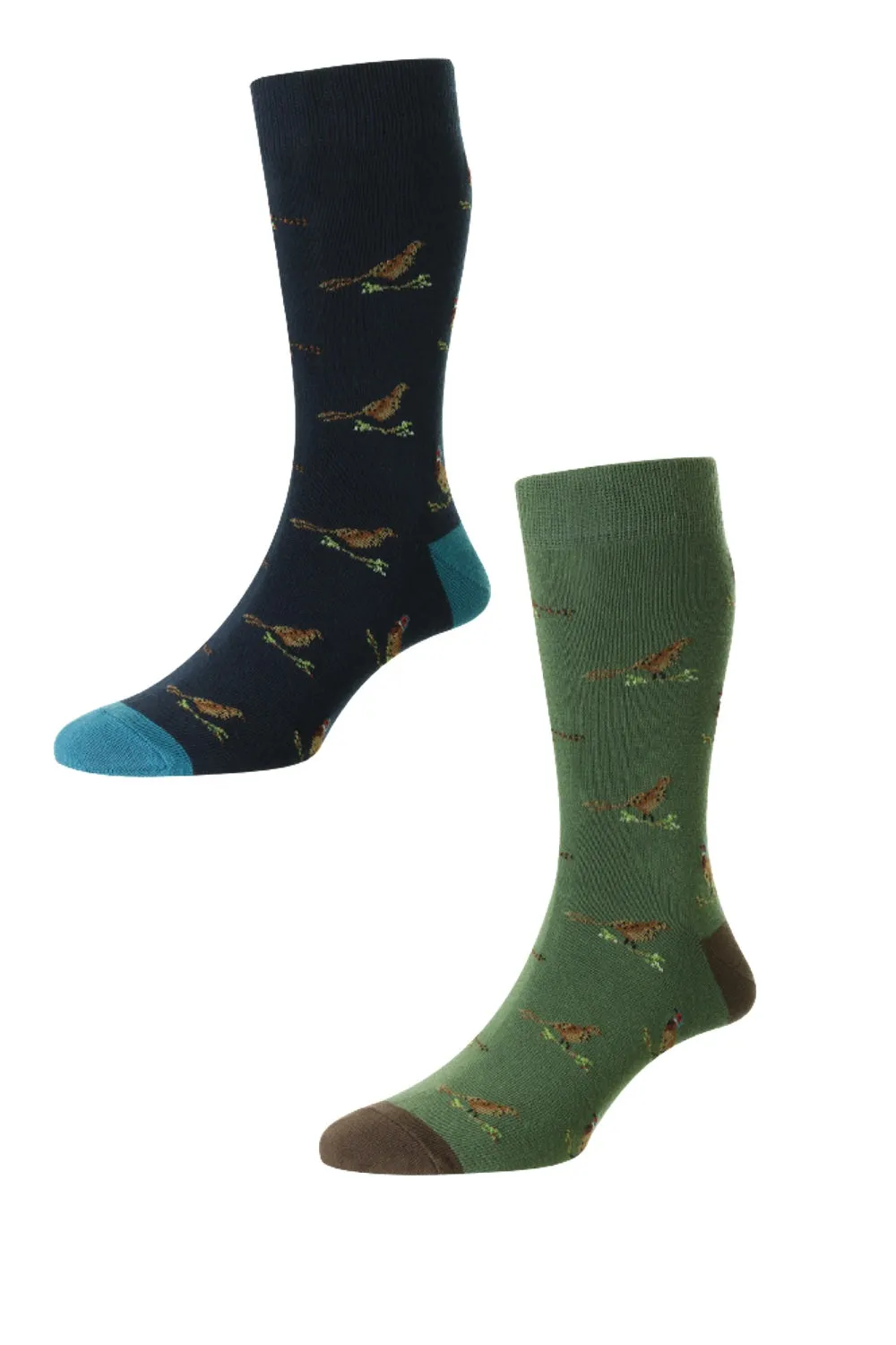 Chaussettes en Coton Riche à Motif de Faisan et de Tétras HJ Accessories
