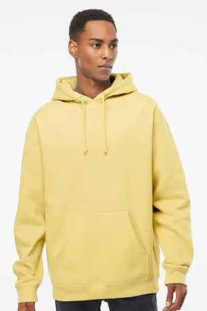 Independent Trading Company Mens Hooded Sweatshirt Hoodie w/ Pouch Pocket - Light Yellow